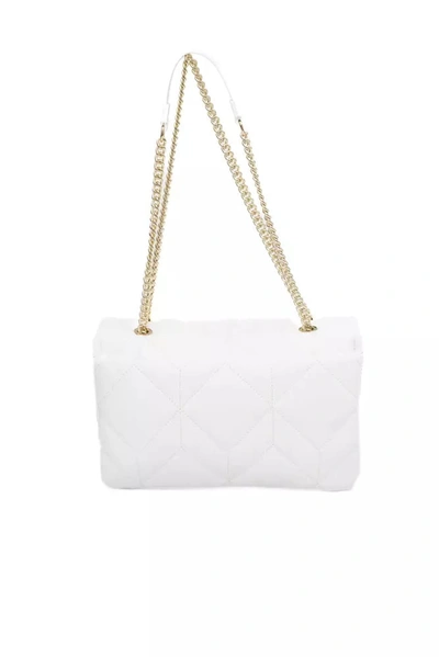 Shop Baldinini Trend Elegant White Shoulder Bag With Golden Women's Accents