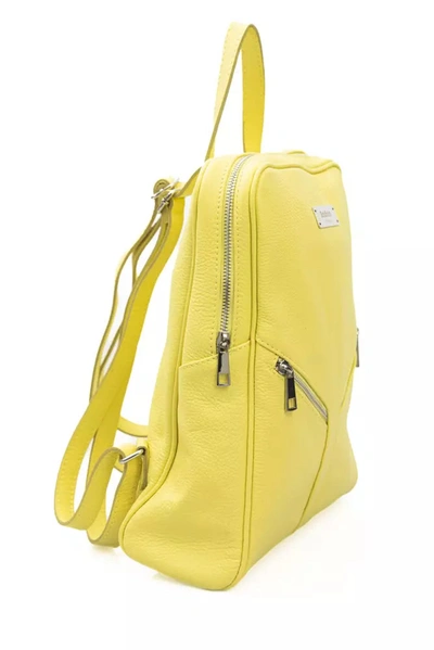 Shop Baldinini Trend Yellow Cow Leather Women's Backpack