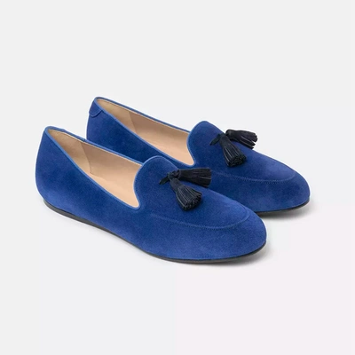 Shop Charles Philip Blue Leather Flat Women's Shoe