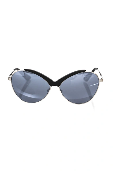 Shop Frankie Morello Black Metallic Fibre Women's Sunglasses