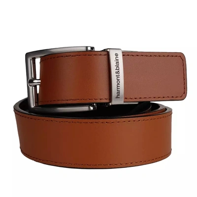 Shop Harmont & Blaine Brown Leather Di Calfskin Men's Belt