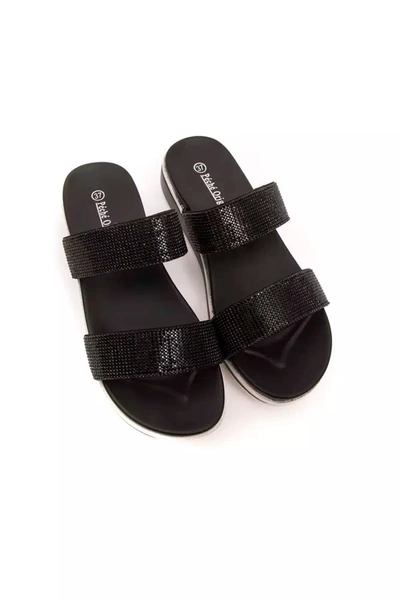 Shop Peche Originel Péché Originel Elegant Strappy Low Heel Sandals With Women's Rhinestone In Black