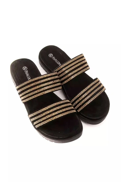 Shop Peche Originel Péché Originel Chic Gold Low Heel Rhinestone Women's Sandals