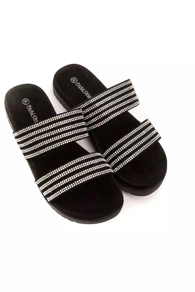 Shop Peche Originel Péché Originel Elegant Silver Low Heel Rhinestone Women's Sandals