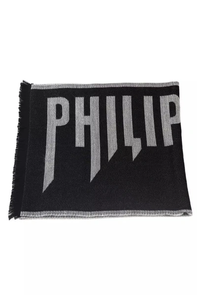 Shop Philipp Plein Gray Wool Men's Scarf