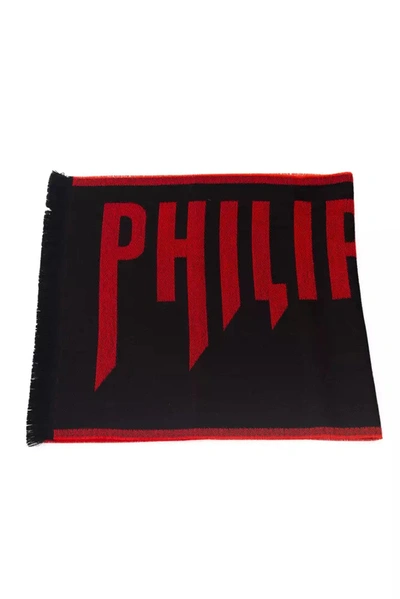 Shop Philipp Plein Red Wool Men's Scarf