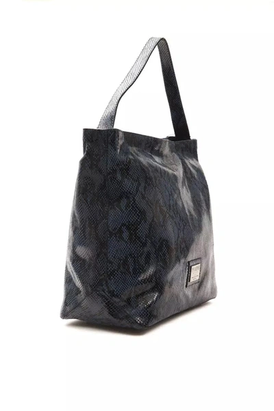 Shop Pompei Donatella Elegant Blue Python Print Leather Shoulder Women's Bag