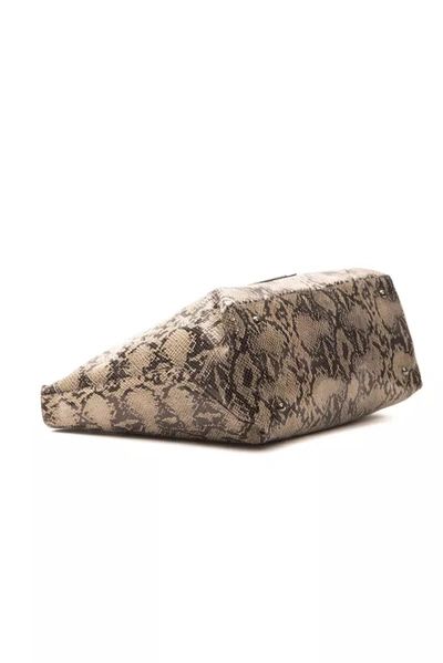 Shop Pompei Donatella Elegant Python Print Leather Shoulder Women's Bag In Brown