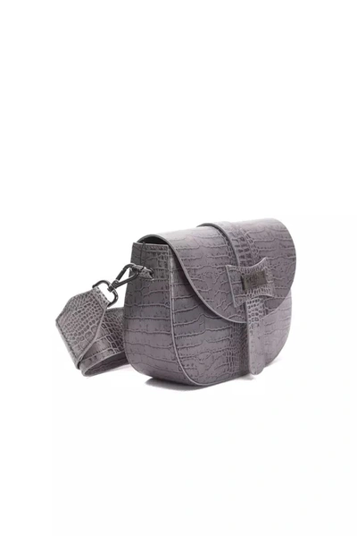 Shop Pompei Donatella Elegant Crocodile-print Leather Crossbody Women's Bag In Gray