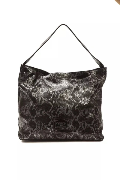 Shop Pompei Donatella Chic Python Print Leather Shoulder Women's Bag In Gray