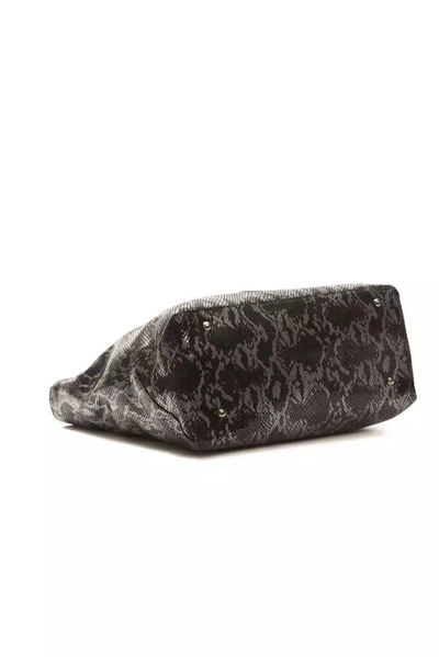 Shop Pompei Donatella Chic Python Print Leather Shoulder Women's Bag In Gray