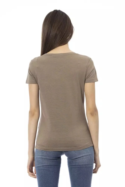 Shop Trussardi Action Brown Cotton Tops &amp; Women's T-shirt