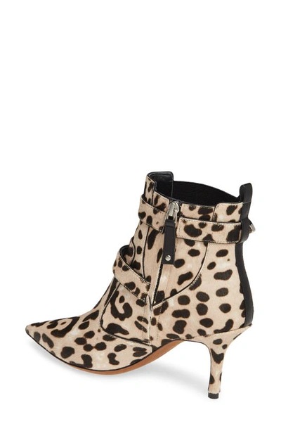 Linea Paolo Nikita Ii Genuine Calf Hair Bootie In White Black Leopard Calf Hair