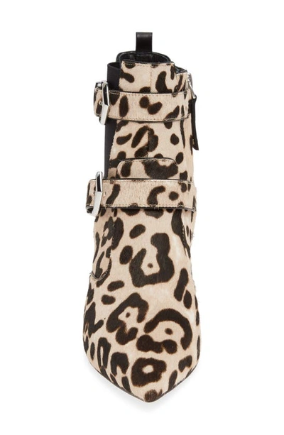 Linea Paolo Nikita Ii Genuine Calf Hair Bootie In White Black Leopard Calf Hair