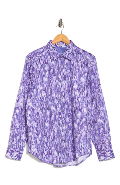 Shop Robert Graham Demeri Cotton Button-up Shirt In Purple