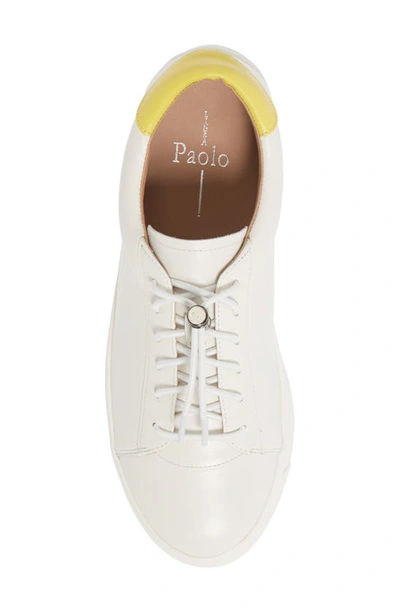 Shop Linea Paolo Kirby Sneaker In Ivory/ Yellow Nappa Leather