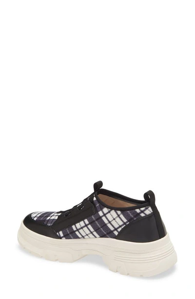 Linea Paolo Rowen Sneaker In Black/ Blue Print Fabric