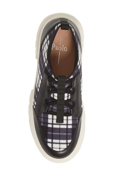 Linea Paolo Rowen Sneaker In Black/ Blue Print Fabric