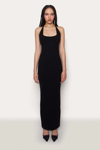 Shop Danielle Guizio Ny Halter Backless Gown In Black