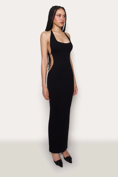 Shop Danielle Guizio Ny Halter Backless Gown In Black