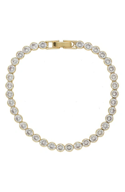 Shop Ettika Cubic Zirconia Bezel Bracelet In Gold