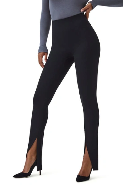 Shop Spanx The Perfect Front Slit Leggings In Classic Black
