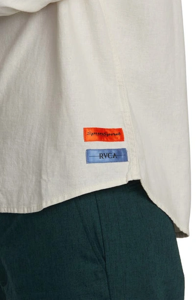 Shop Rvca Spun Spirit Studio Linen Blend Button-up Shirt In Natural