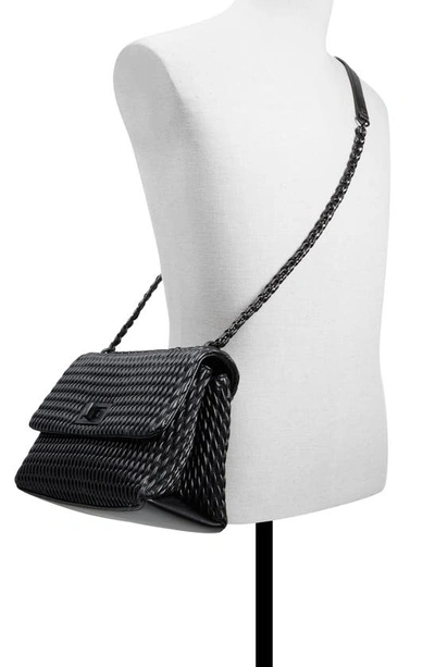 Shop Aldo Eloyse Quilted Faux Leather Convertible Crossbody Bag In Black/ Black