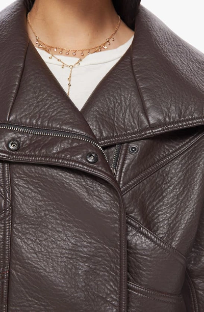 Shop Mother Faux Leather Moto Jacket In Bulls-eye
