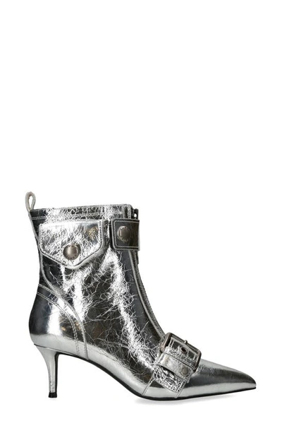 Shop Kurt Geiger Hackney Kitten Heel Boot In Silver