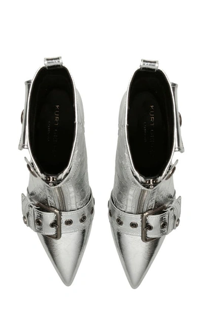 Shop Kurt Geiger Hackney Kitten Heel Boot In Silver