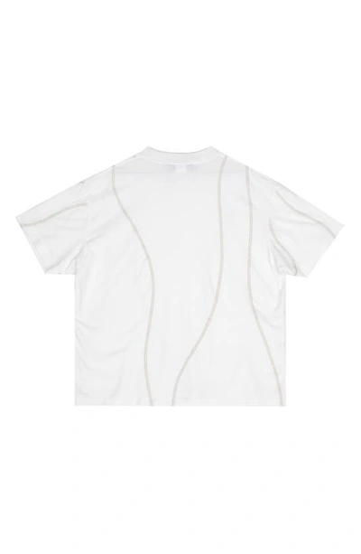 Shop Jungles Overlock Stitch Cotton T-shirt In Off White