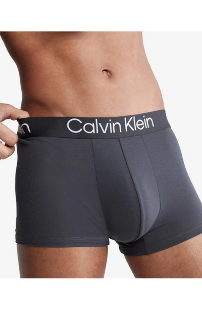 Shop Calvin Klein Ultra-soft Modern 3-pack Stretch Modal Trunks In Imz Sparrow/ Pha
