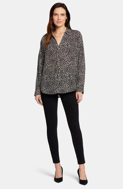 Shop Nydj Becky Recycled Polyester Georgette Blouse In Dillon Dots