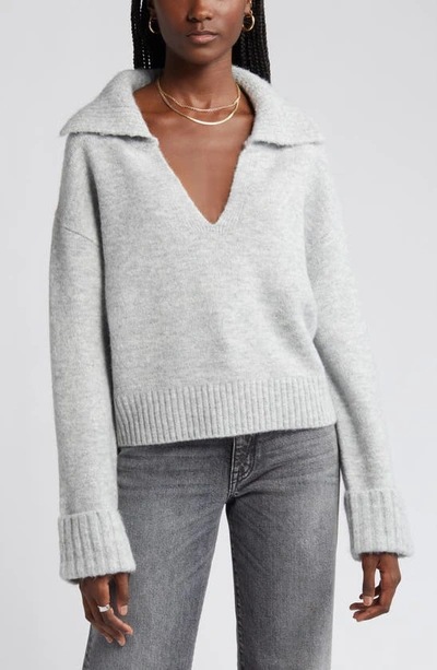 Shop Treasure & Bond Oversize Johnny Collar Sweater In Grey Heather