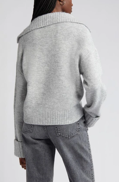 Shop Treasure & Bond Oversize Johnny Collar Sweater In Grey Heather