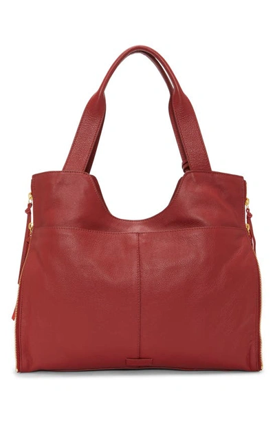 Shop Vince Camuto Corla Leather Tote In Scarlet Indpeb