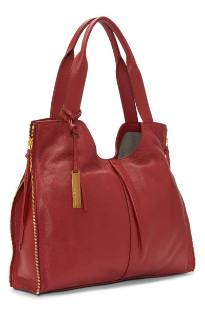 Shop Vince Camuto Corla Leather Tote In Scarlet Indpeb