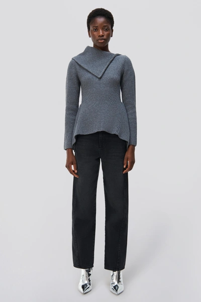 Shop Jonathan Simkhai Keyara Sweater In Charcoal Melange