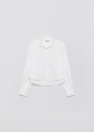 Shop Jonathan Simkhai Renata Cropped Shirt In White