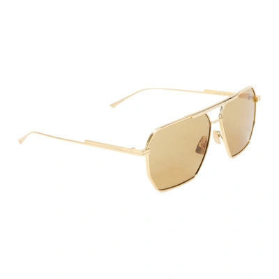 Shop Bottega Veneta Classic Aviator Sunglasses In Nude &amp; Neutrals