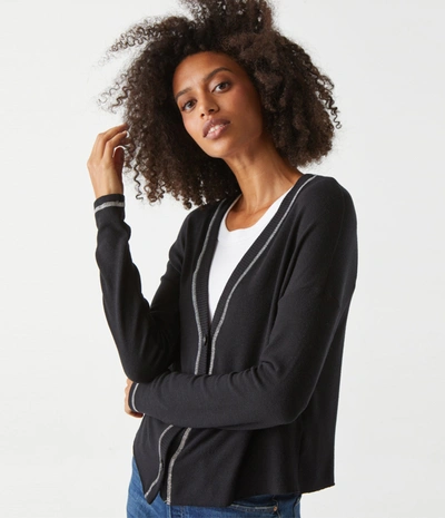 Shop Michael Stars Noah Cardigan With Stitching In Black