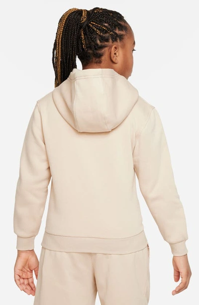Shop Nike Kids' Sportswear Club Fleece Hoodie In Sanddrift/ White