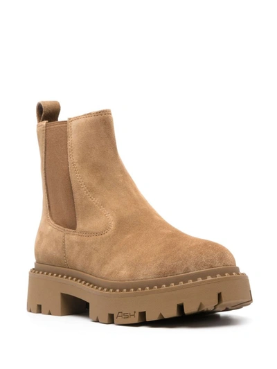 Shop Ash Genesis Stud Leather Chelsea Boots In Brown