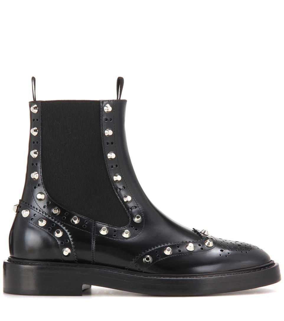 Balenciaga Embellished Leather Chelsea Boots In Black | ModeSens