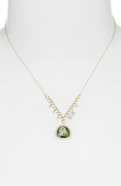 Shop Meira T Opal & Diamond Pendant Necklace In Gold
