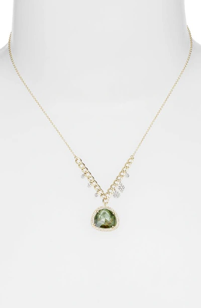 Meira T Women's Two-tone 14k Gold, Opal & 0.24 Tcw Diamond Pendant Necklace In Gold