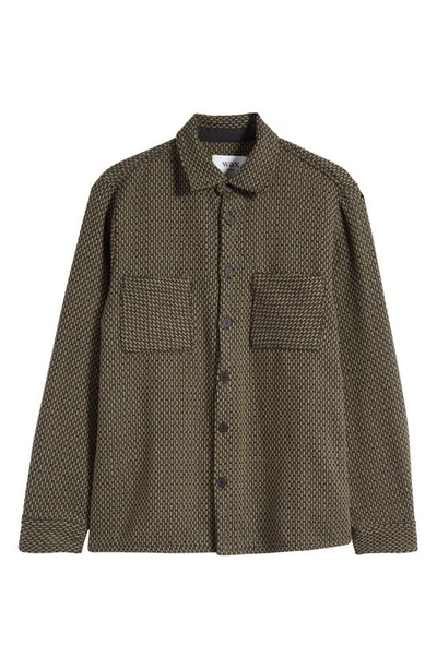 Shop Wax London Whiting Button-up Overshirt In Black/ Khaki