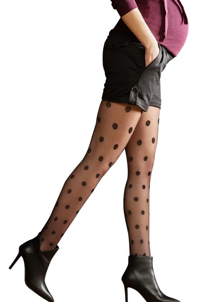 Shop Cache Coeur Confetti 20 Denier Maternity Tights In Black