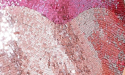 Shop Mac Duggal Sequin Long Sleeve Sheath Minidress In Pink Ombre